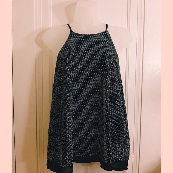 Guess Black and Silver Dressy Tank Top sz Small - Picture 1 of 5